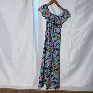 Floral Off-Shoulder Romper with Attached Skirt